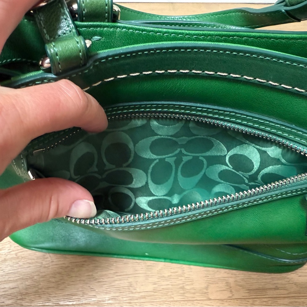 NWOT Vintage Coach Rare Green Hampton Carryall Satchel (E05S-7467) - Picture 11 of 16